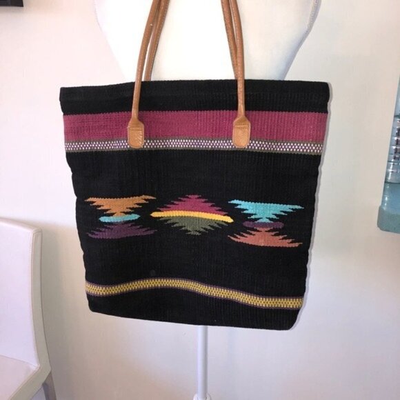Vintage Indian Woven Cotton Tote Bag - Picture 6 of 9